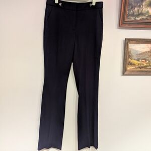 White House Black Market Wmns 6 Navy Blue The Slim Dress Pants Button Accent 200